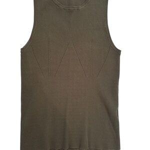 Chic Olive Sleeveless Ribbed Tank Top